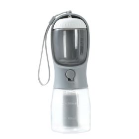 Dog Water Cup Drinking Food Garbage Bag Three-in-one Portable Small Multi-functional Pet Cups Pets Supplies (Option: 300ml Garbage Bag-Twilight Gray)