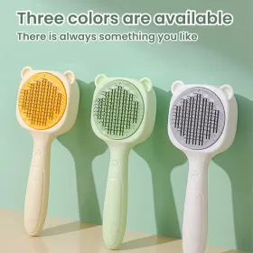 Pet Spray Comb, One-key Spray, Deep Hair Removal, Multi-functional Care, One Comb For Multiple Purposes, Suitable For A Variety Of Pets (Color: Yellow)