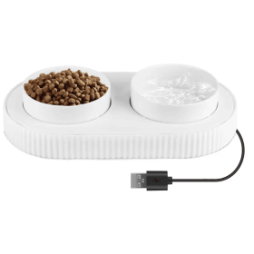 Heated Water Bowl For Dogs And Cats Ceramic Heated Pet Water Bowl (Color: White)